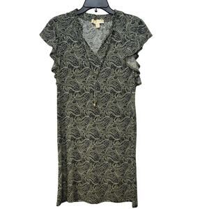 Michael Kors women’s green dress with large flutter sleeves. Size S